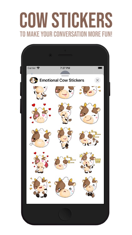 Cute Emotional Cow Stickers