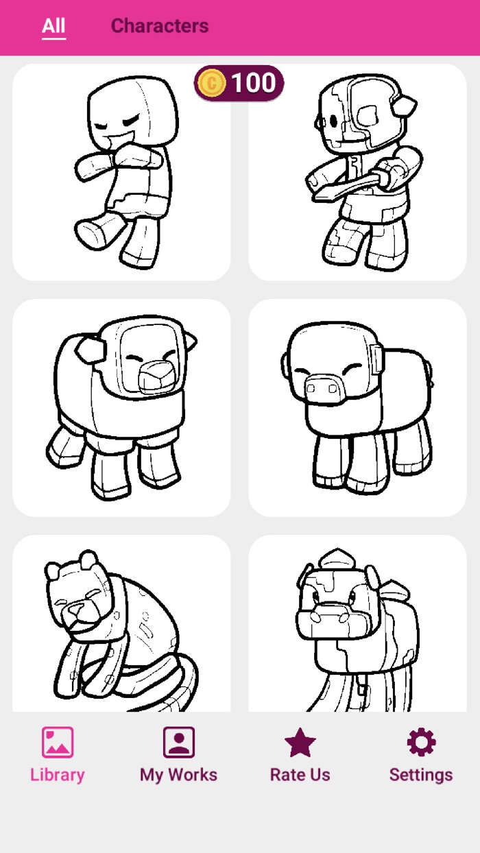 MineColor Craft Coloring Book