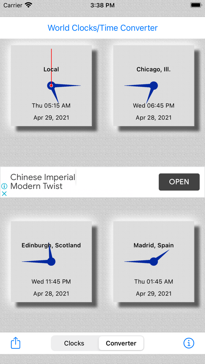 World Clocks / Time Converter