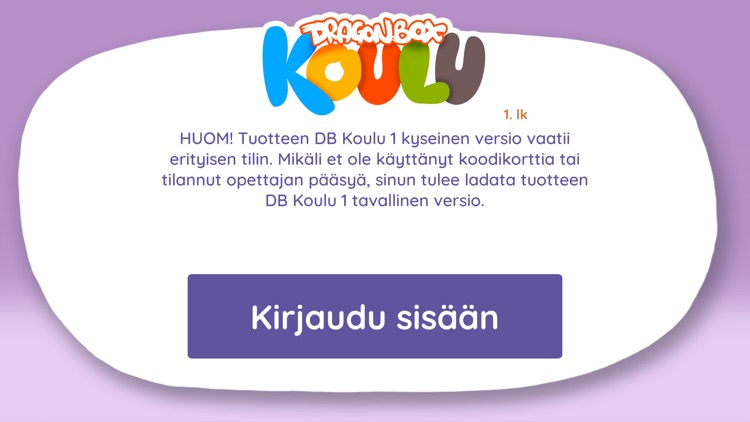 Login Access: DB Koulu 1 by Kahoot DragonBox AS