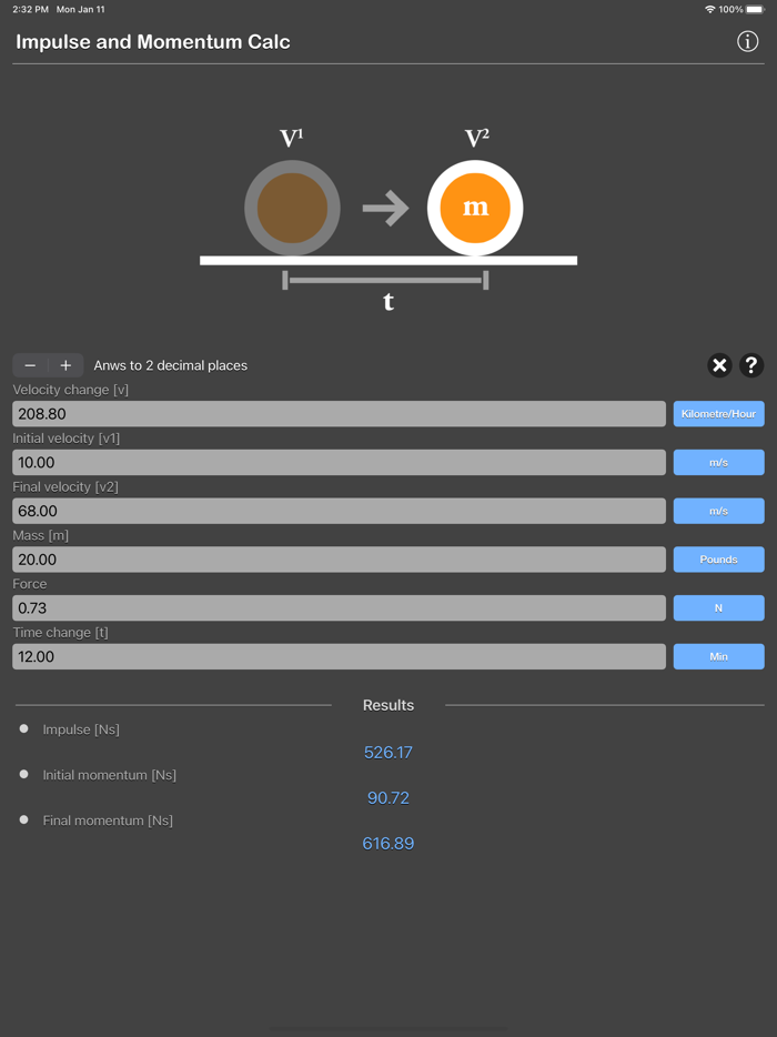 Impulse and Momentum Calc