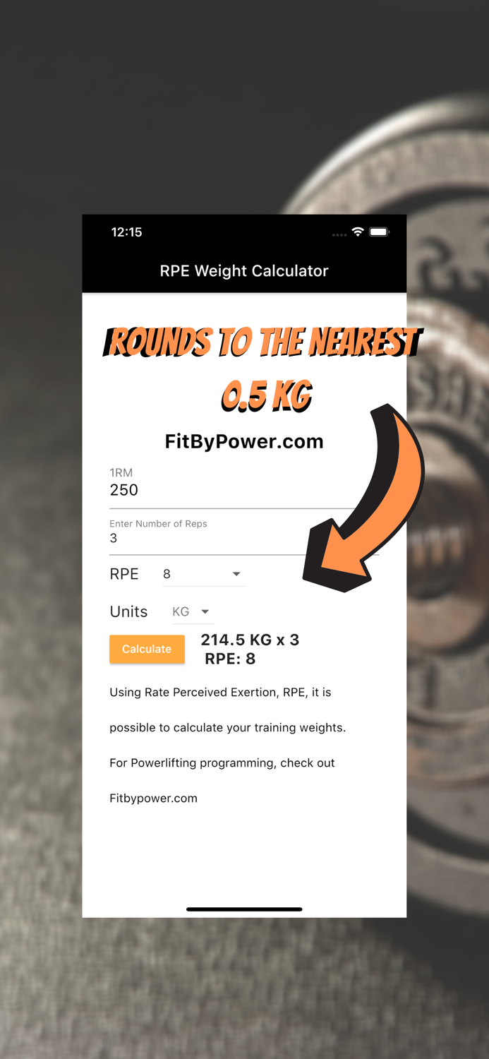 RPE Weight Calculator