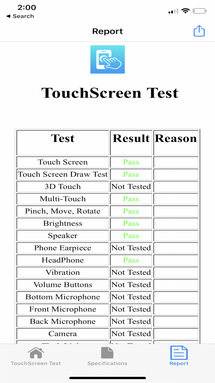 Touchscreen Test