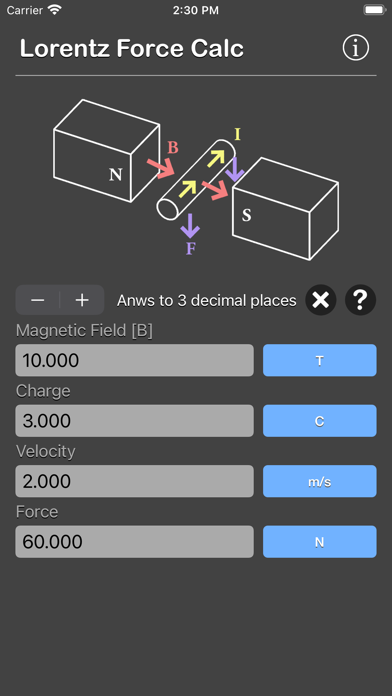 Lorentz Force Calculator screenshot 2