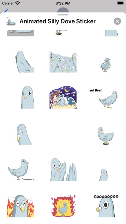 Animated Silly Dove Sticker