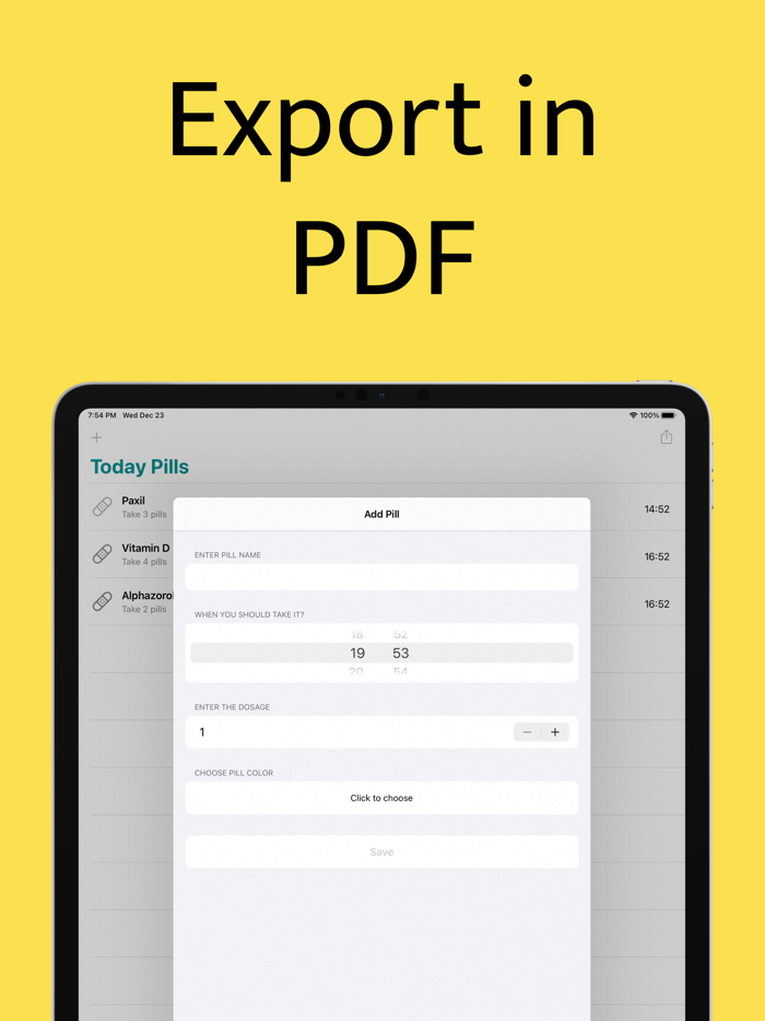 Pill Reminder  Tracker Alarm