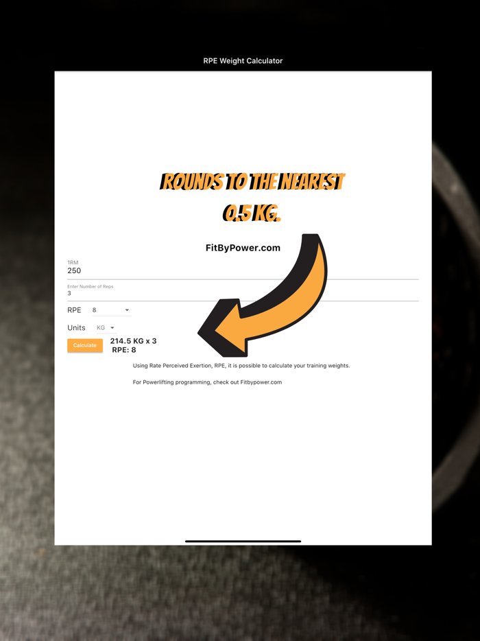 RPE Weight Calculator