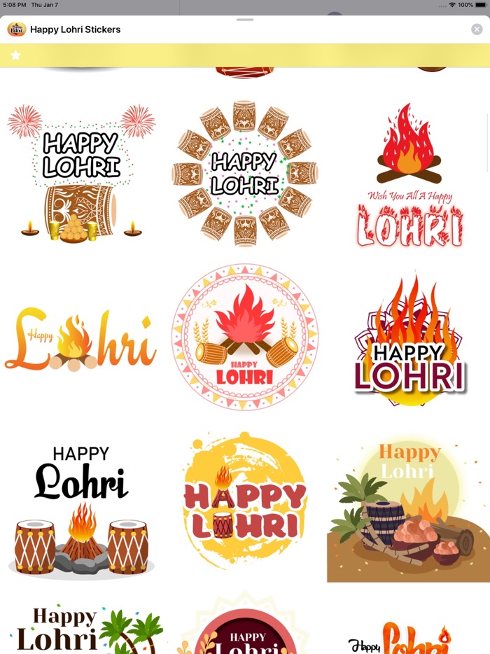 Happy Lohri Stickers