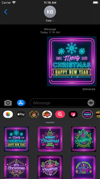 Neon Merry Xmas Stickers