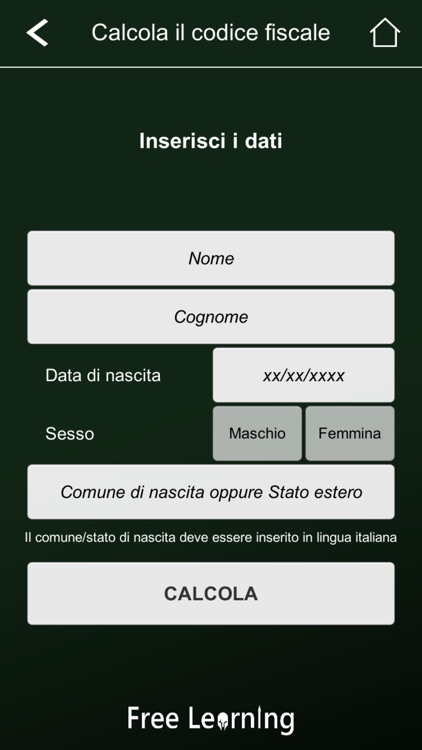 Calcola codice fiscale