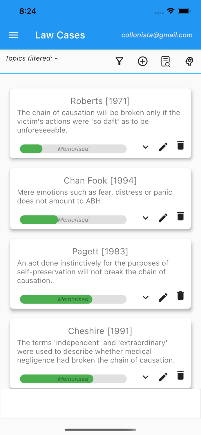 Rote Learning Law Cases