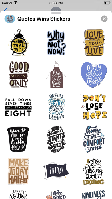 Quotes Wins Stickers screenshot 2