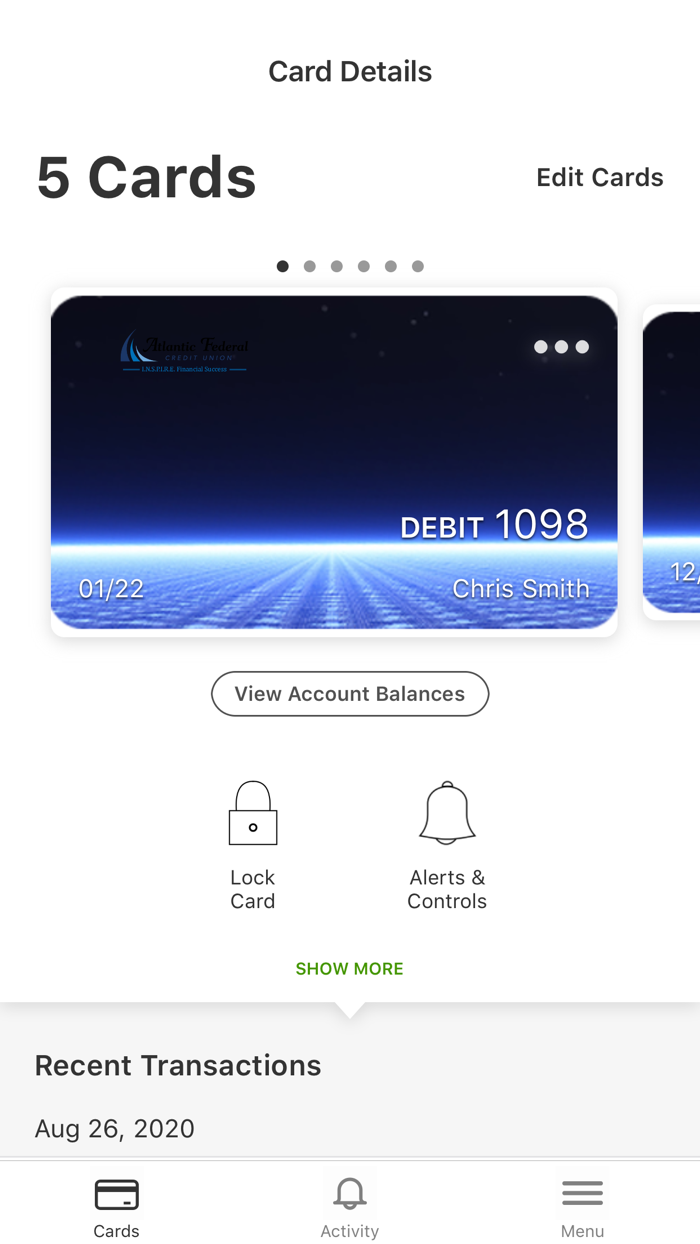 Atlantic Federal CU - Card App