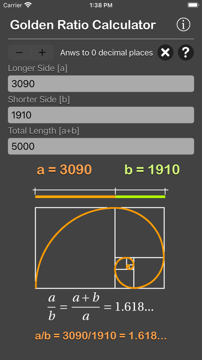 Golden Ratio Calculator Plus