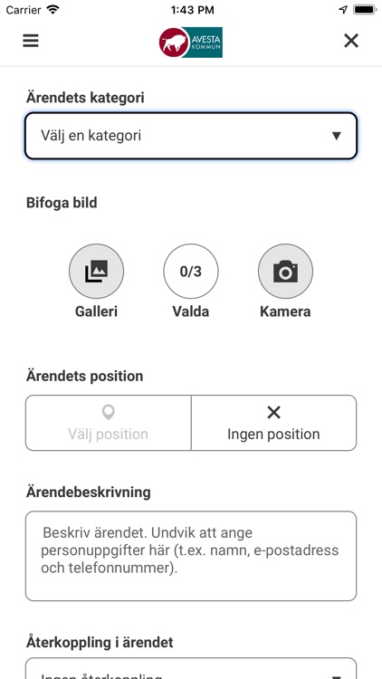 Felanmälan Avesta kommun
