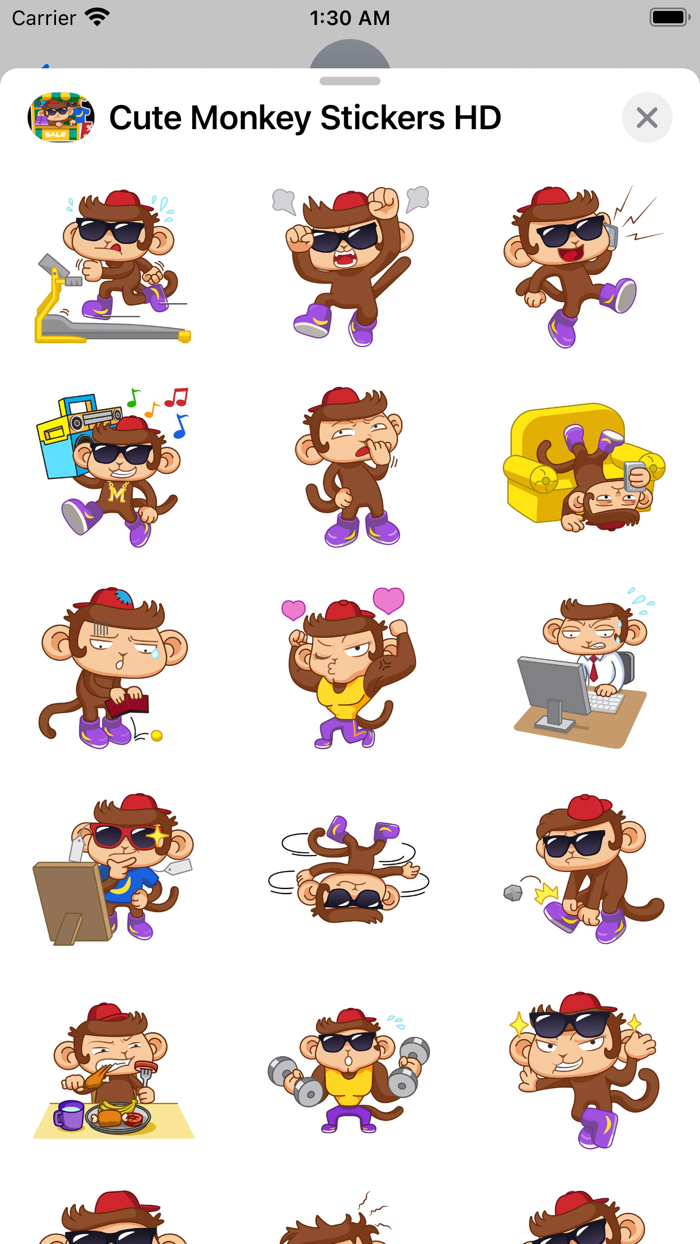 Cute Monkey Stickers HD
