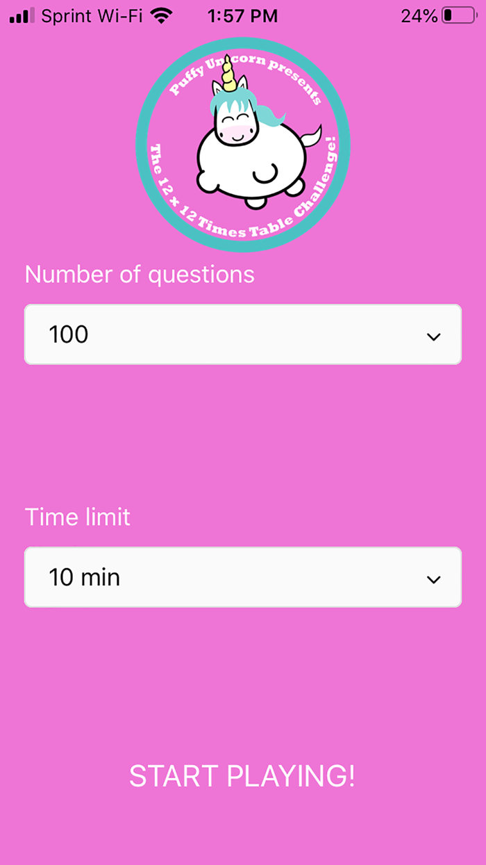 Multiply up to 12 x 12