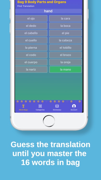 Spanish word practice