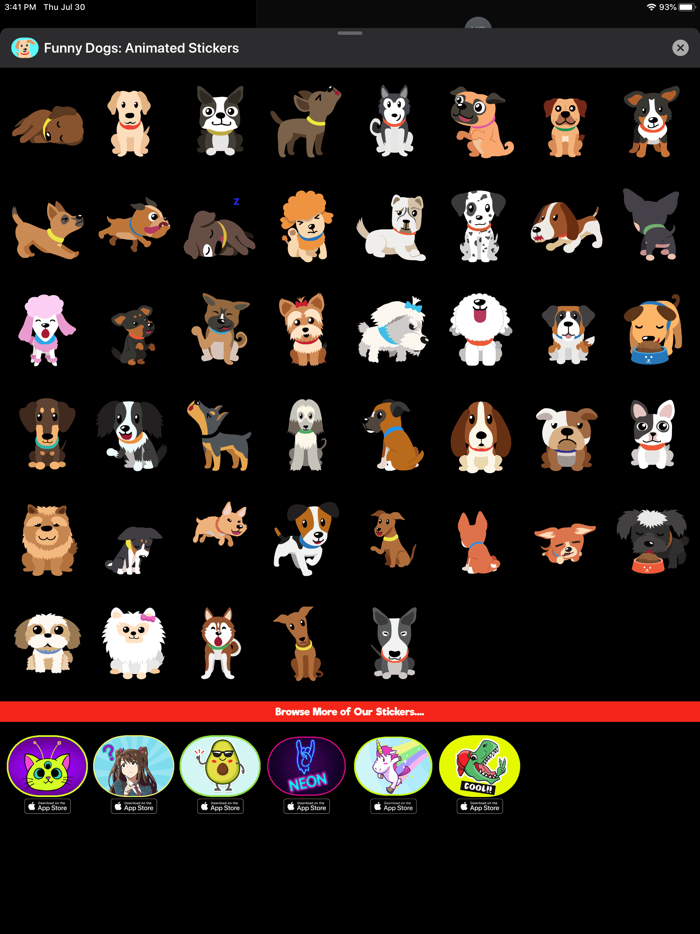 Funny Dogs Animated Stickers