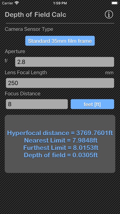 Depth of Field Calculator screenshot-6