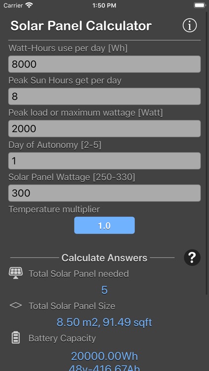 Solar Panel Calculator Plus screenshot-8