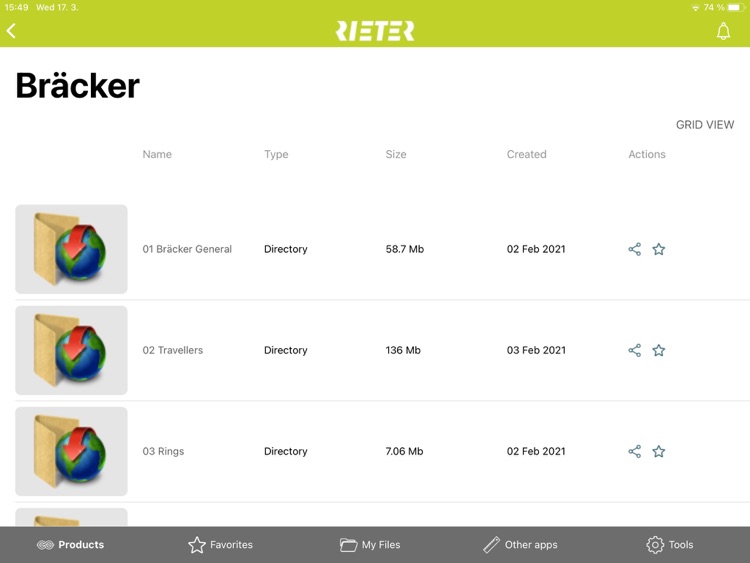 Rieter Sales App