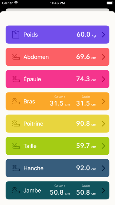 Suivi du Poids et du Corps Suivi du Poids et du Corps