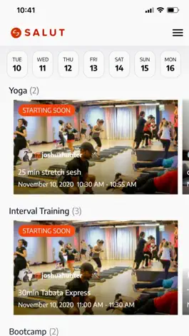 Game screenshot Salut: live fitness classes mod apk