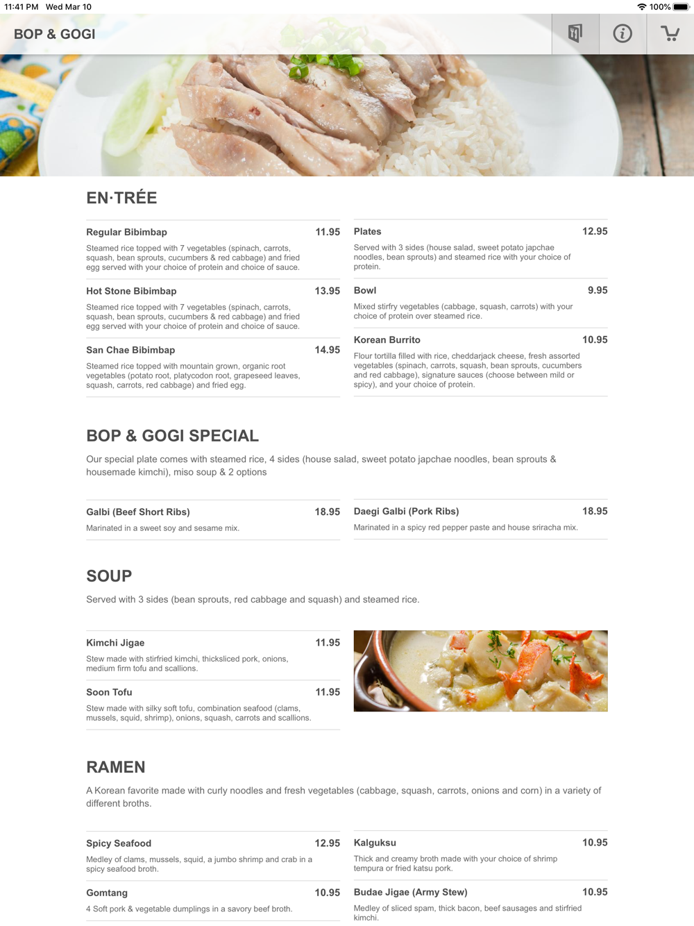 bop and gogi menu