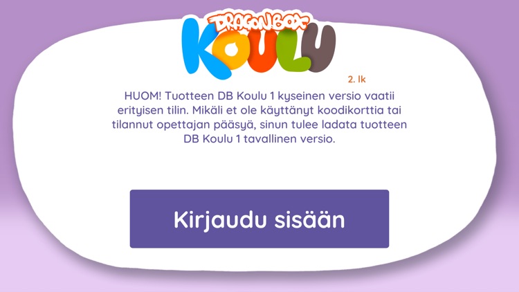 Login Access: DB Koulu 2