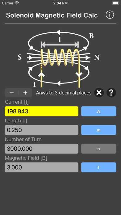 Solenoid Magnetic Field Calc screenshot 3