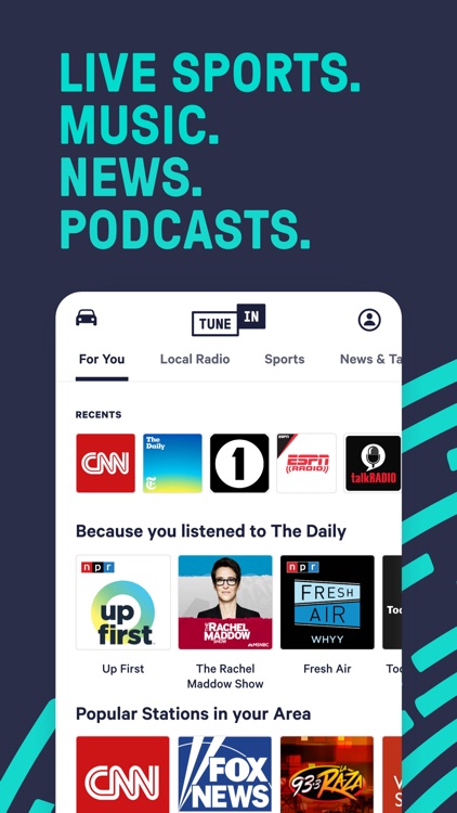 TuneIn Radio: Music & Sports screenshot-0