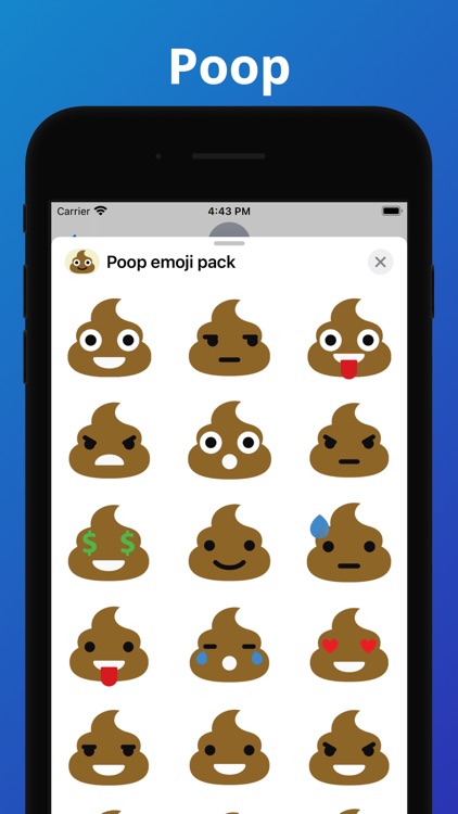 Poop emoji stickers for phone