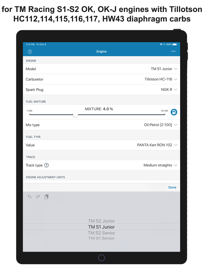 Jetting TM Racing OK  OK-J