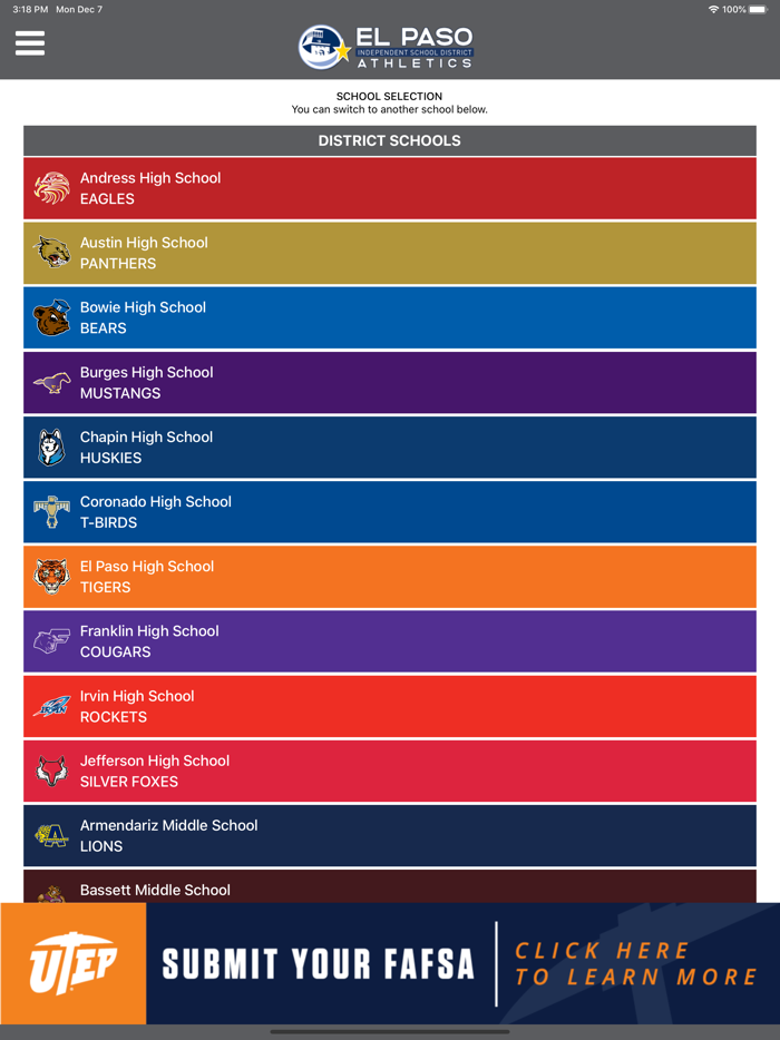 El Paso ISD Athletics