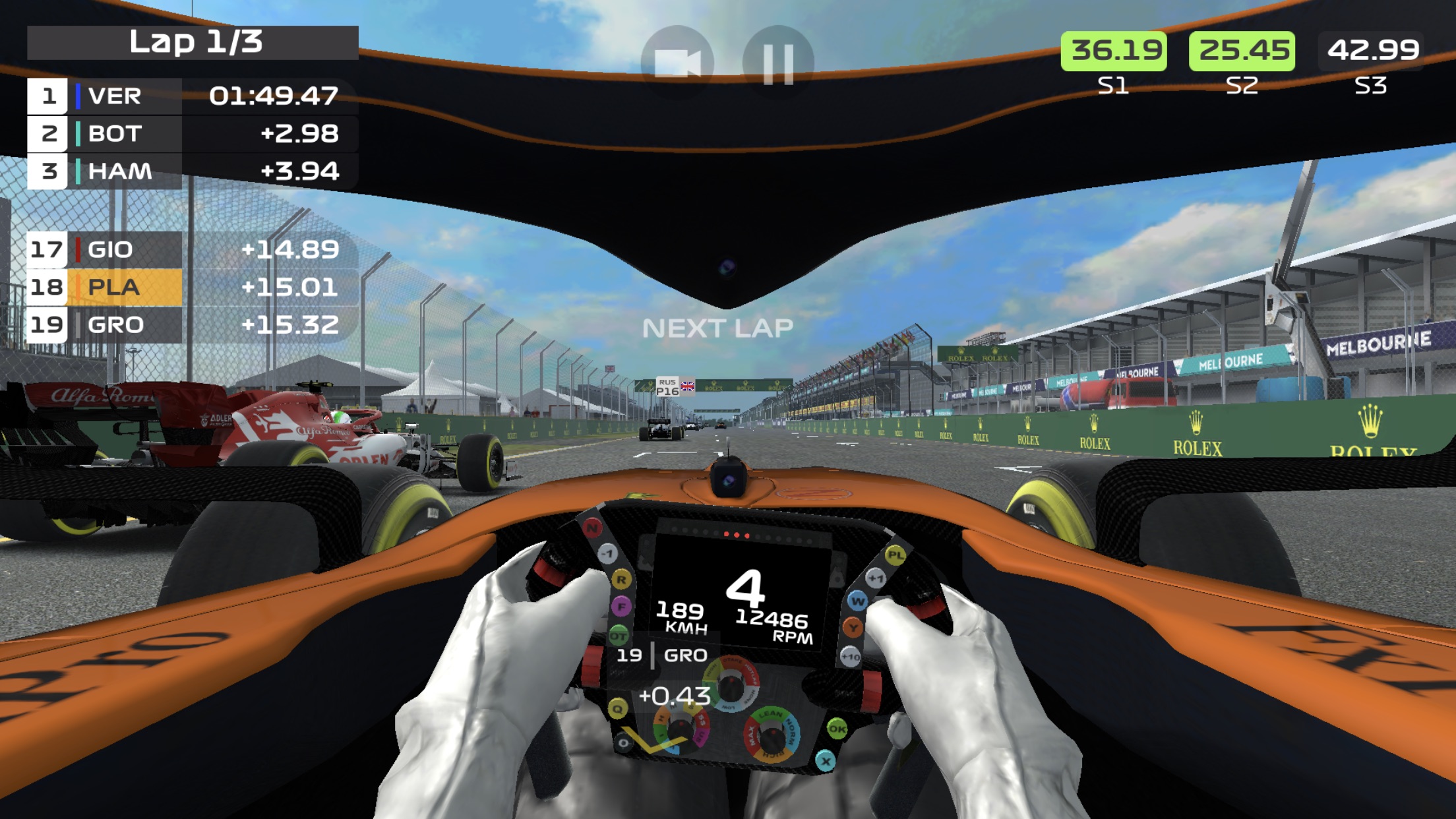 Screenshot do app F1 Mobile Racing