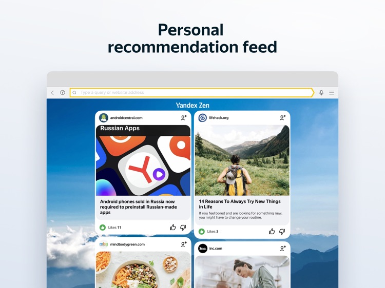 Yandex Browser for iPad