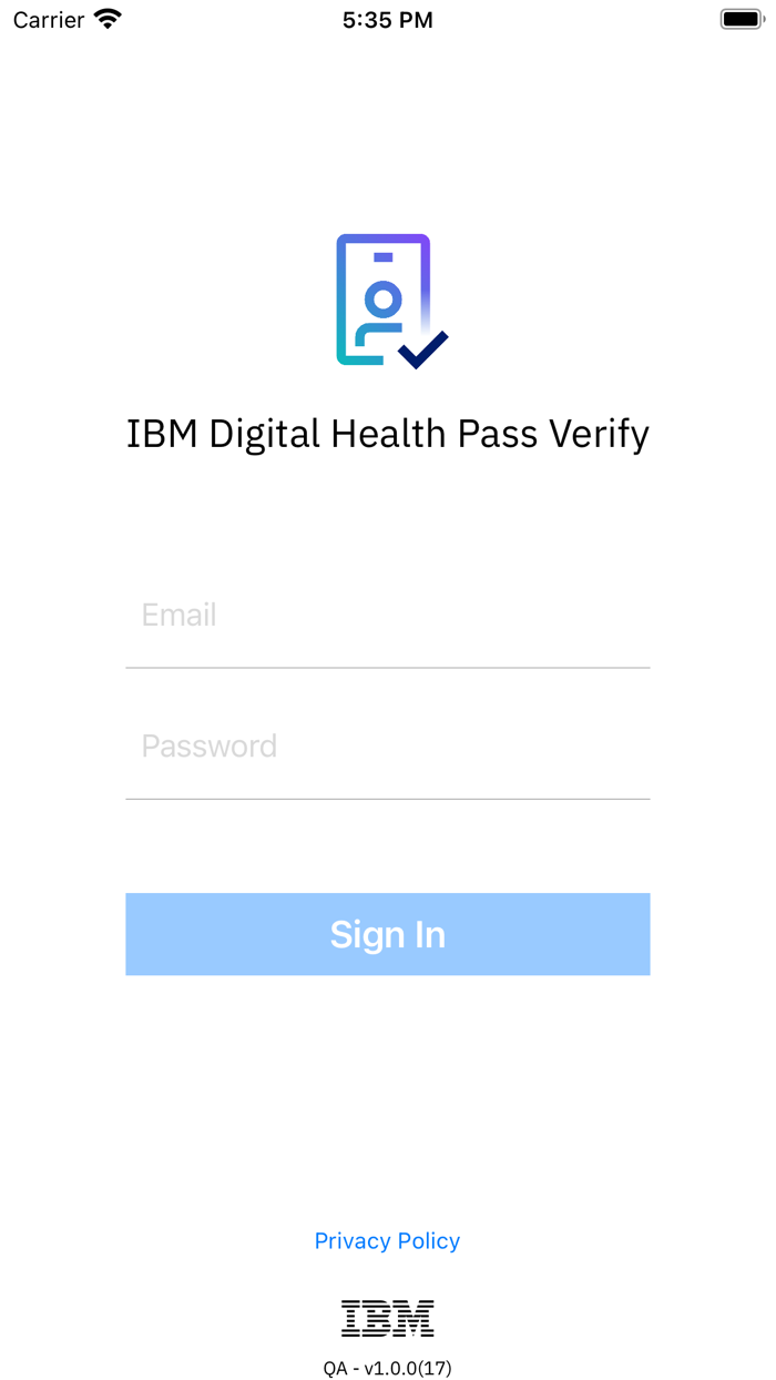 IBM Digital Health Pass Verify