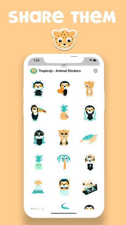 Tropicoji - Animal Stickers