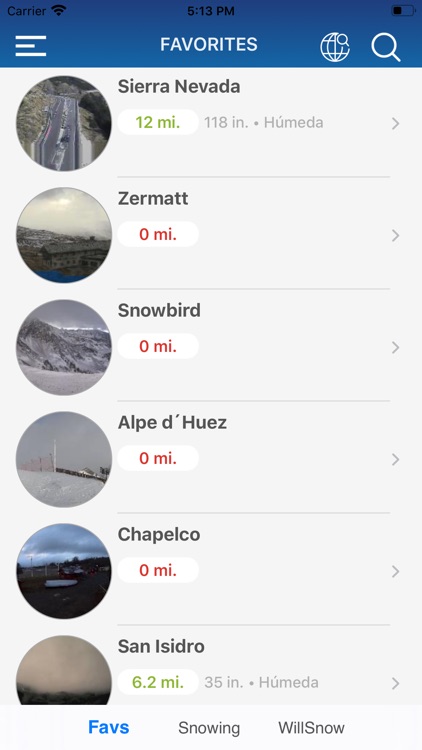 Snow reports and Webcams