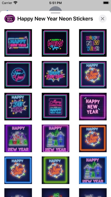 Happy New Year Neon Stickers screenshot-9