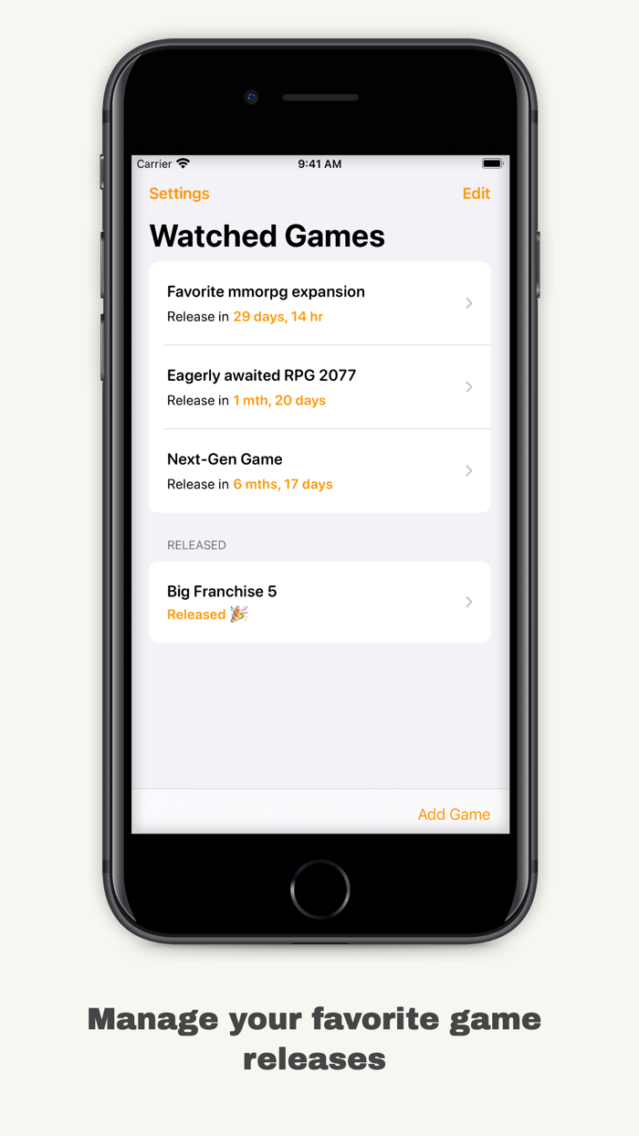 GameWatcher - Release Timer