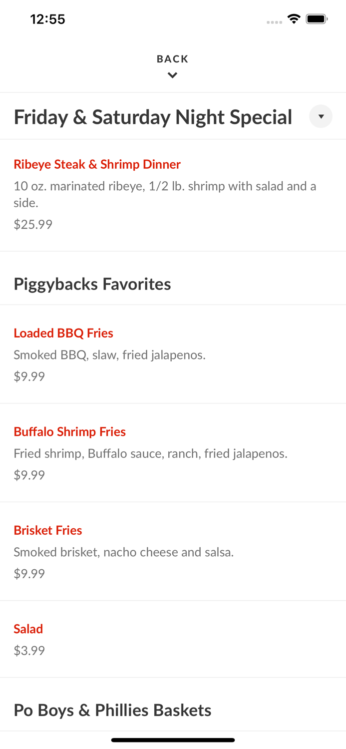 Piggybacks BBQ  Catfish