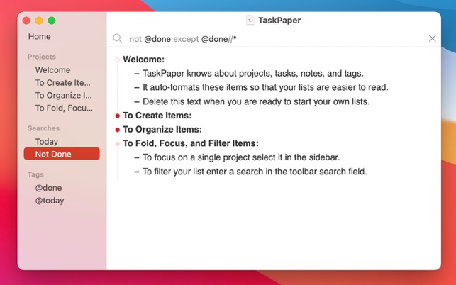 ‎TaskPaper – Plain text to-dos Screenshot