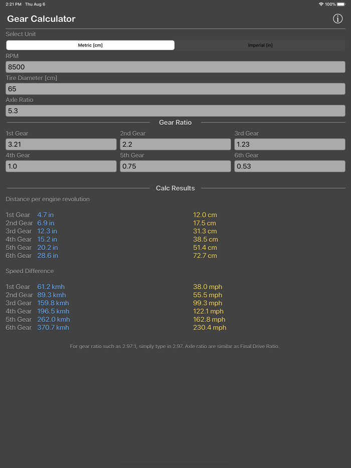Gear Calculator Plus