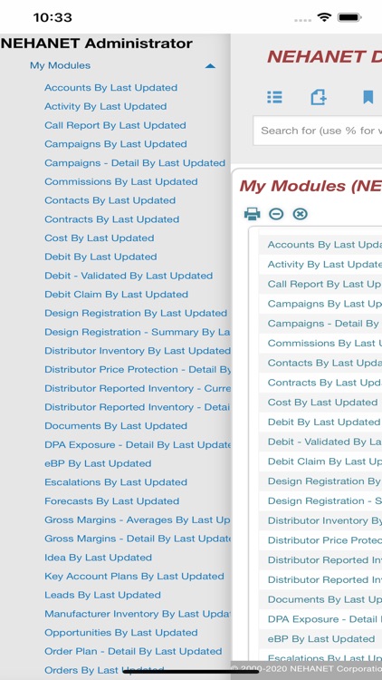 NEHANET Specialized CRM