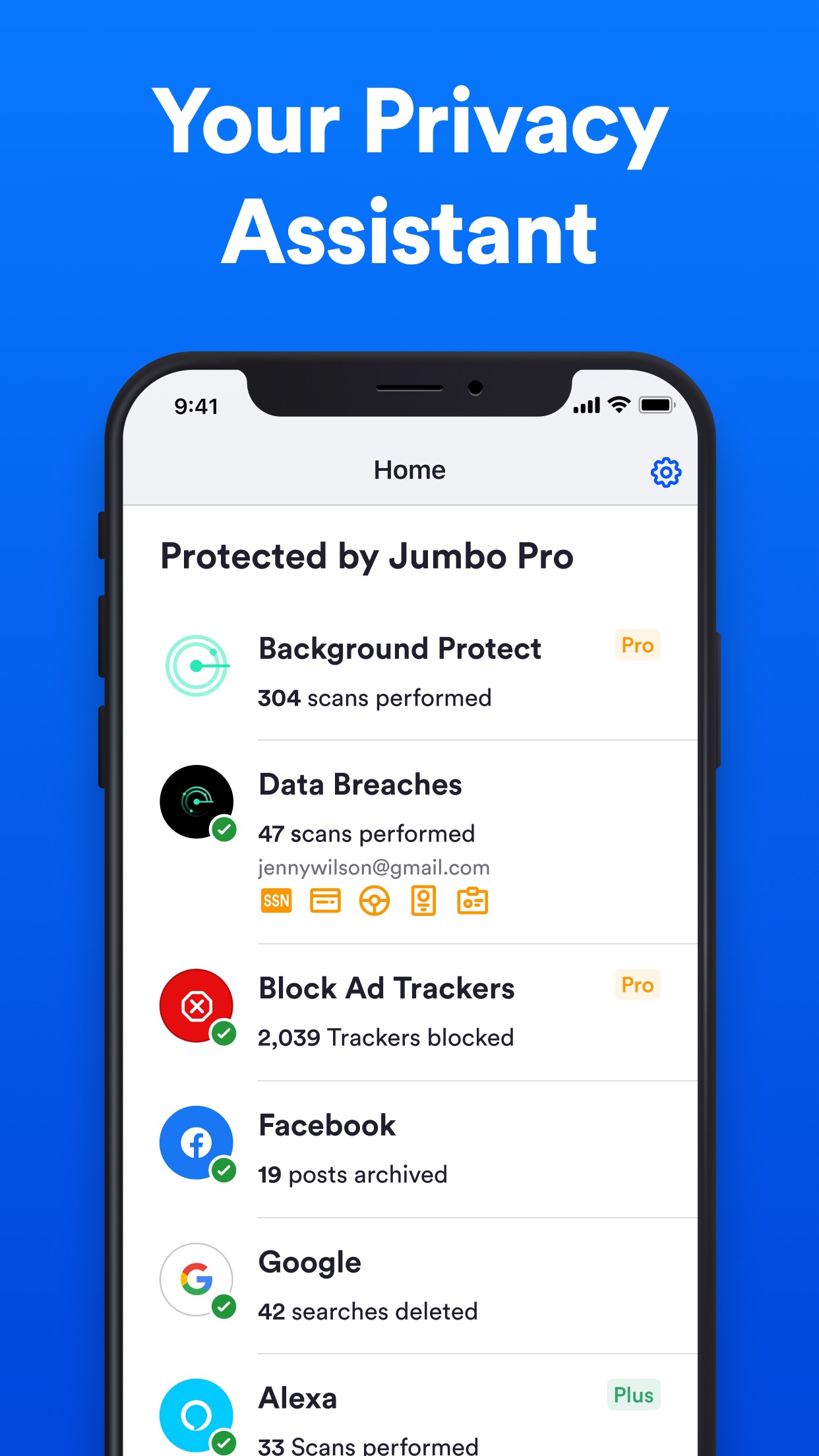 Screenshot do app Jumbo: Privacy + Security