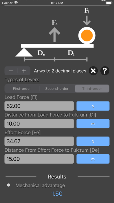 Levers Calculator screenshot 4