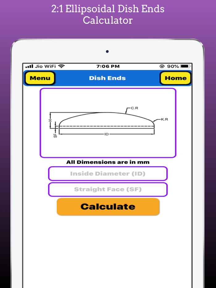 Dish Ends Calculator