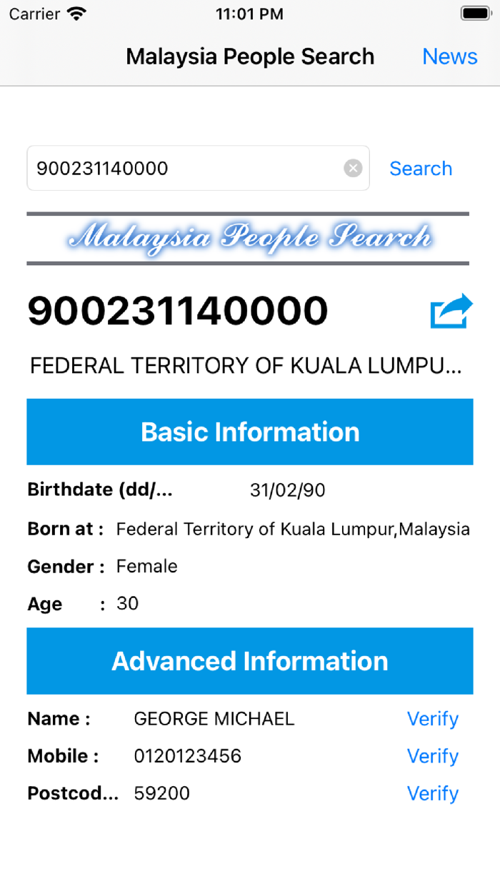 Malaysia People Search